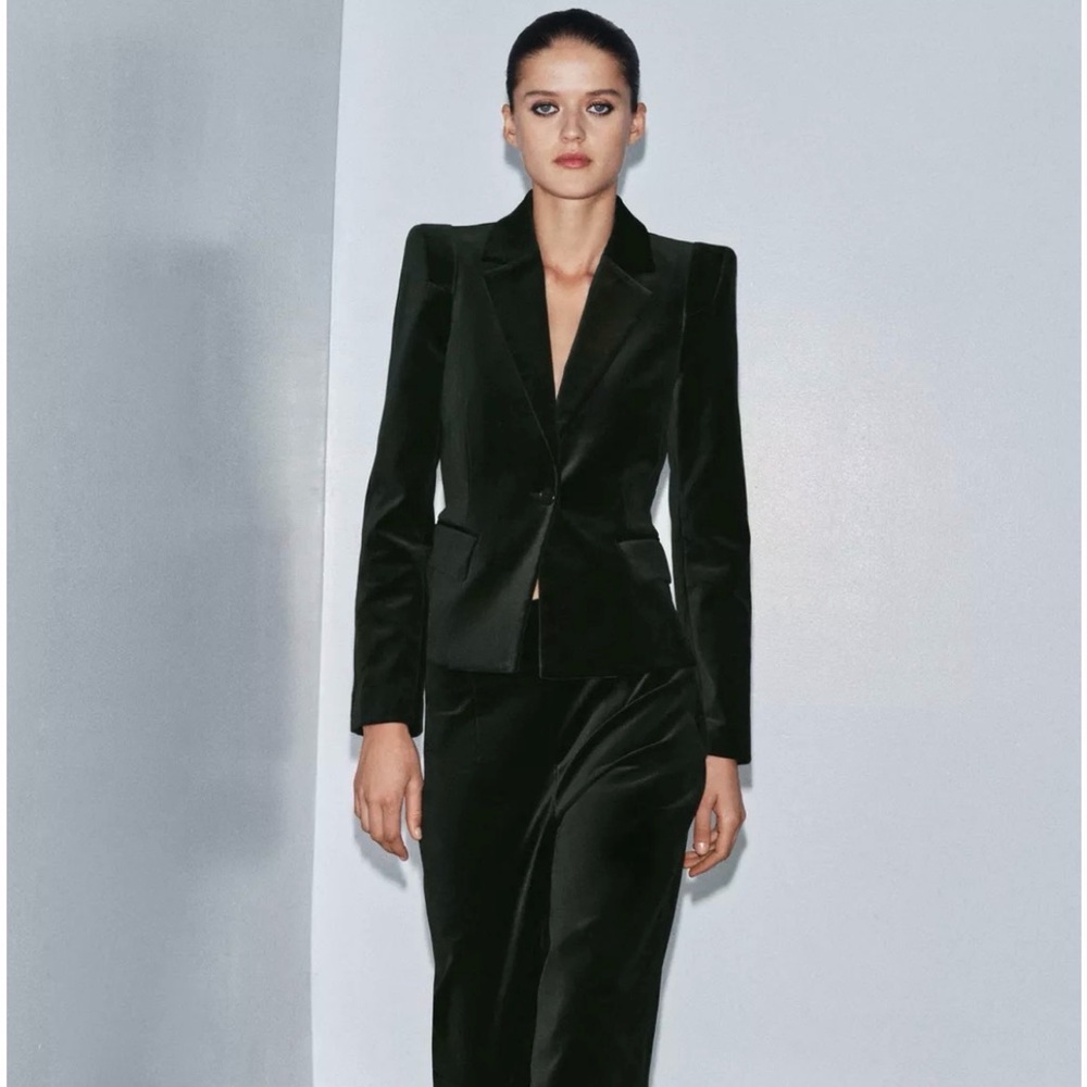 Zara Tailored Velvet Blazer ZW Collection